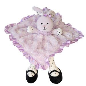 Baby Starters Bunny Lovey Rabbit Purple Security Blanket Rattle Plush Satin Trim